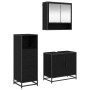 Juego de muebles de baño 3 pcs Roble negro 65 x 33 x 60 cm