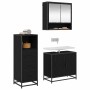 Juego de muebles de baño 3 pcs Roble negro 65 x 33 x 60 cm
