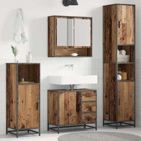 Juego de muebles de baño con cajón 4 pcs Madera vieja