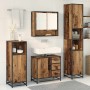 Juego de muebles de baño con cajón 4 pcs Madera vieja