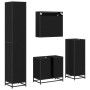 Juego de muebles de baño 4 pcs Roble negro 35 x 37.5 x 188.5 cm