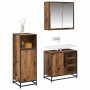 Juego de muebles de baño 3 pcs Madera vieja 65 x 33 x 60 cm