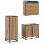 Juego de muebles de baño 3 pcs Roble artisan 65 x 33 x 60 cm