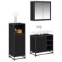 Juego de muebles de baño 3 pcs Roble negro 65 x 33 x 60 cm