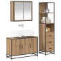 Juego de muebles de baño 3 pcs Roble artisan 90 x 33 x 60 cm