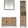 Juego de muebles de baño 3 pcs Roble artisan 90 x 33 x 60 cm
