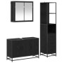 Juego de muebles de baño 3 pcs Roble negro 90 x 33 x 60 cm