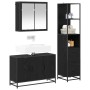 Juego de muebles de baño 3 pcs Roble negro 90 x 33 x 60 cm