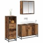 Juego de muebles de baño 3 pcs Madera vieja 90 x 33 x 60 cm
