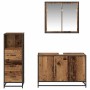 Juego de muebles de baño 3 pcs Madera vieja 90 x 33 x 60 cm