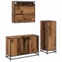 Juego de muebles de baño 3 pcs Madera vieja 90 x 33 x 60 cm