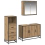 Juego de muebles de baño 3 pcs Roble artisan 90 x 33 x 60 cm
