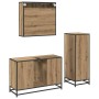 Juego de muebles de baño 3 pcs Roble artisan 90 x 33 x 60 cm