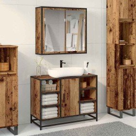 Juego de muebles de baño con estante 2 pcs Madera envejecida en Muebles de baño | Comprar online en Foro24