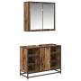 Juego de muebles de baño 2 pcs Madera vieja 80 x 33 x 60 cm