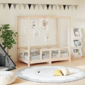 Children's bed frame solid pine wood 70x140 cm by vidaXL, Cribs and beds for children - Ref: Foro24-834510, Price: 113,68 €, ...