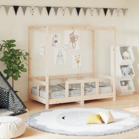 Kinderbettgestell aus massivem Kiefernholz 70x140 cm von vidaXL, Kinderbetten und Betten für Kinder - Ref: Foro24-834510, Pre...