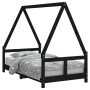 Black pine wood children's bed frame 80x160 cm by vidaXL, Cribs and beds for children - Ref: Foro24-834461, Price: 116,33 €, ...