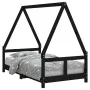 Black pine wood children's bed frame 80x160 cm by vidaXL, Cribs and beds for children - Ref: Foro24-834461, Price: 114,82 €, ...