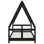 Black pine wood children's bed frame 80x160 cm by vidaXL, Cribs and beds for children - Ref: Foro24-834461, Price: 116,33 €, ...