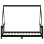 Black pine wood children's bed frame 80x160 cm by vidaXL, Cribs and beds for children - Ref: Foro24-834461, Price: 116,33 €, ...