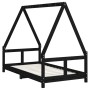 Black pine wood children's bed frame 80x160 cm by vidaXL, Cribs and beds for children - Ref: Foro24-834461, Price: 116,33 €, ...