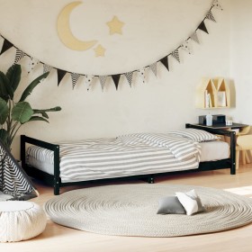 Estructura de cama para niños madera de pino negro 90x190 cm