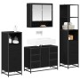 Juego de muebles de baño 4 pcs Roble negro 80 x 33 x 60 cm