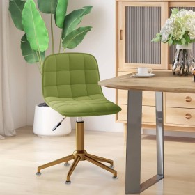 Silla de comedor giratoria de terciopelo verde claro