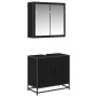 Juego de muebles de baño 2 pcs Roble negro 65 x 33 x 60 cm