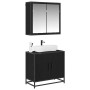 Juego de muebles de baño 2 pcs Roble negro 65 x 33 x 60 cm
