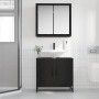 Juego de muebles de baño 2 pcs Roble negro 65 x 33 x 60 cm