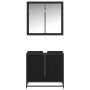 Juego de muebles de baño 2 pcs Roble negro 65 x 33 x 60 cm