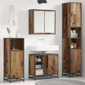 Juego de muebles de baño 4 pcs Madera vieja 65 x 33 x 60 cm