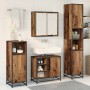 Juego de muebles de baño 4 pcs Madera vieja 65 x 33 x 60 cm