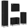 Juego de muebles de baño 4 pcs Roble negro 65 x 33 x 60 cm