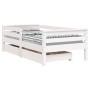Estructura cama niños con cajones madera pino blanco 70x140 cm
