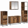Juego de muebles de baño 4 pcs Madera vieja 90 x 33 x 60 cm