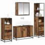 Juego de muebles de baño 4 pcs Madera vieja 90 x 33 x 60 cm