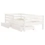 Children's bed frame with white pine wood drawers 70x140 cm by vidaXL, Cribs and beds for children - Ref: Foro24-834442, Pric...