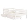 Estructura cama niños con cajones madera pino blanco 70x140 cm
