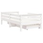 Estructura cama niños con cajones madera pino blanco 70x140 cm