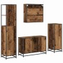 Juego de muebles de baño 4 pcs Madera vieja 90 x 33 x 60 cm
