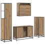 Juego de muebles de baño 4 pcs Roble artisan 90 x 33 x 60 cm