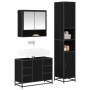 Juego de muebles de baño 3 pcs Roble negro 35 x 37.5 x 188.5 cm