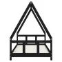 Black pine wood children's bed frame 90x200 cm by vidaXL, Cribs and beds for children - Ref: Foro24-834455, Price: 130,23 €, ...