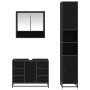 Juego de muebles de baño 3 pcs Roble negro 35 x 37.5 x 188.5 cm