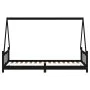 Black pine wood children's bed frame 90x200 cm by vidaXL, Cribs and beds for children - Ref: Foro24-834455, Price: 130,23 €, ...