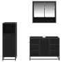 Juego de muebles de baño 3 pcs Roble negro 80 x 33 x 60 cm