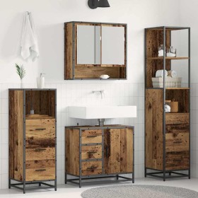Juego de muebles de baño 4 pcs Madera vieja 65 x 33 x 60 cm